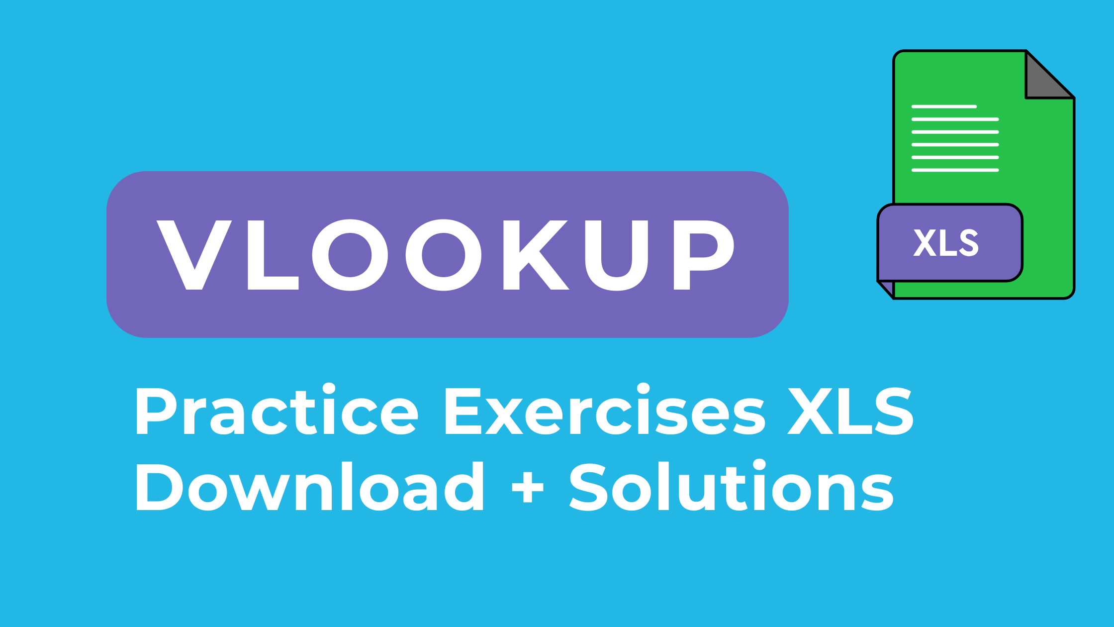 Practice problems Excel free download for VLOOKUP function with 20 examples and solutions
