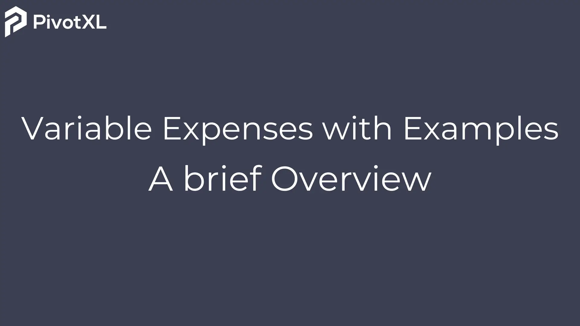 Variable Expenses