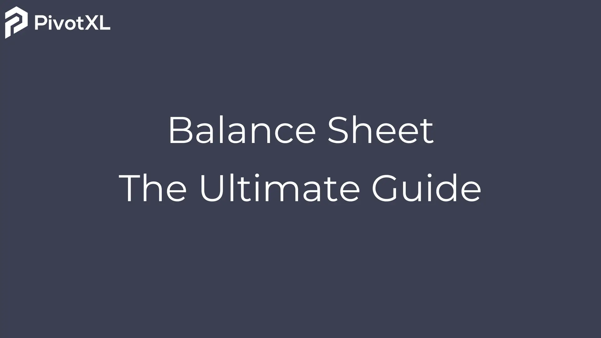 Balance Sheet With PivotXl