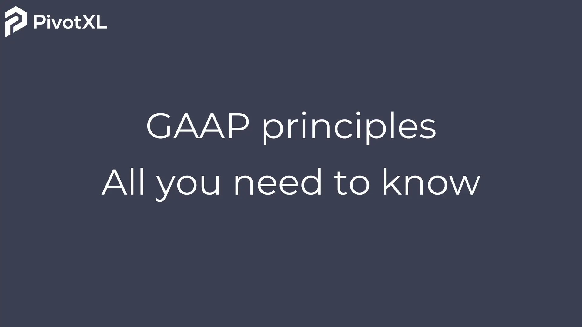 GAAP Principles