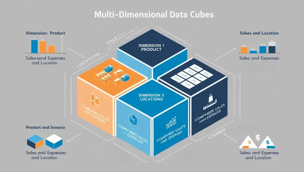 Data comparision on Multi-Dimensional cubes in 3D