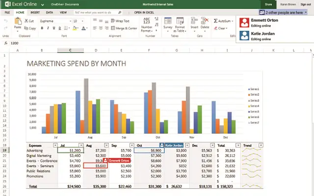 Excel Interface in Chrome Browser