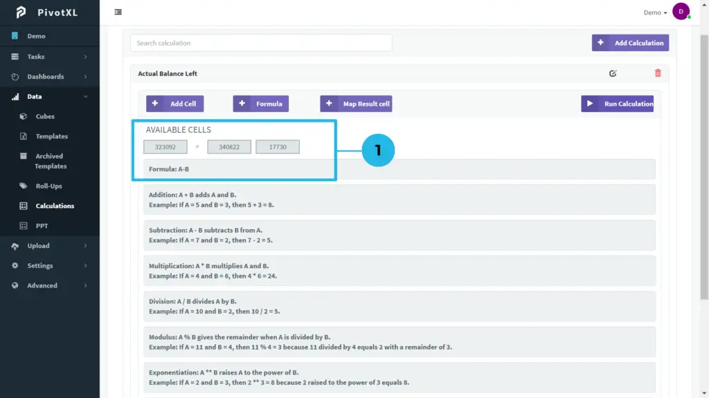 How to Set Up a Calculation in PivotXL
