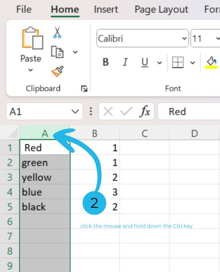  Excel in Ctrl key