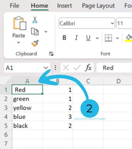 Select Different Columns in Excel