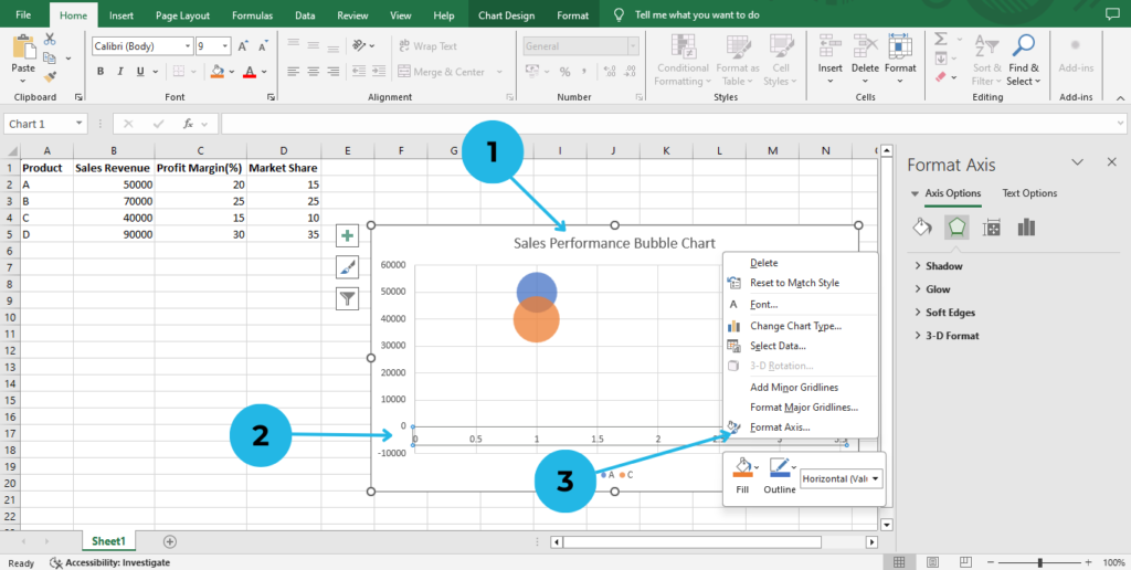 customize the bubble charts