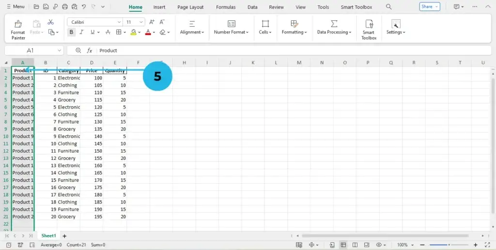 Click Insert cut cells change into A for shift columns