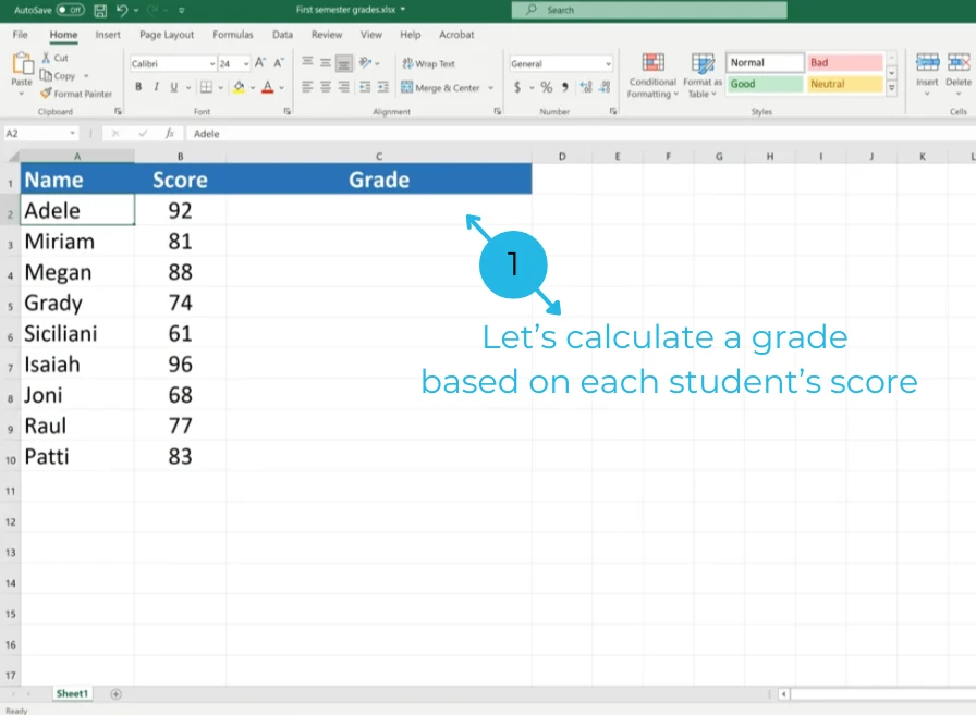 IFS and formula in Excel 