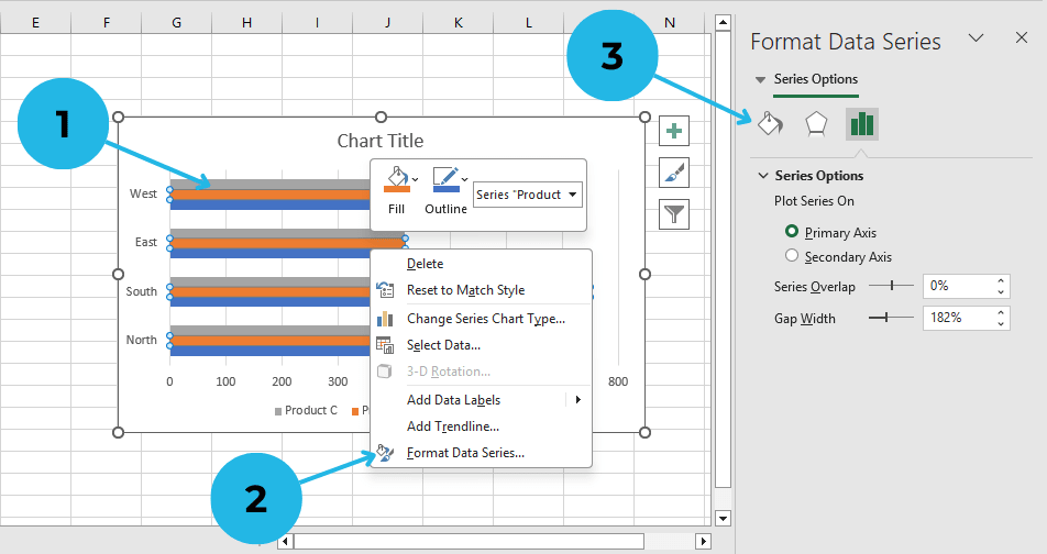 changing colors in clustered bar graph