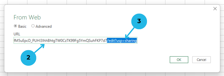 customizing the google sheets link