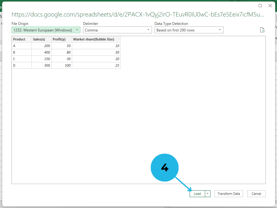 import the data by just clicking load option