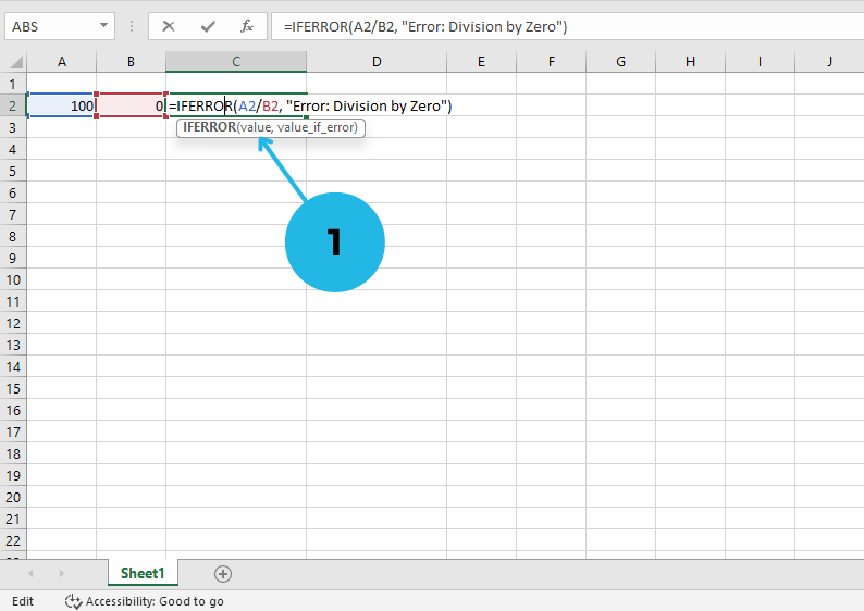 using iferror excel function 