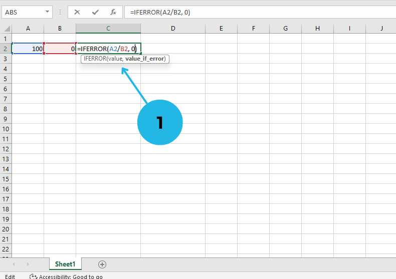 replacing errors in iferror function