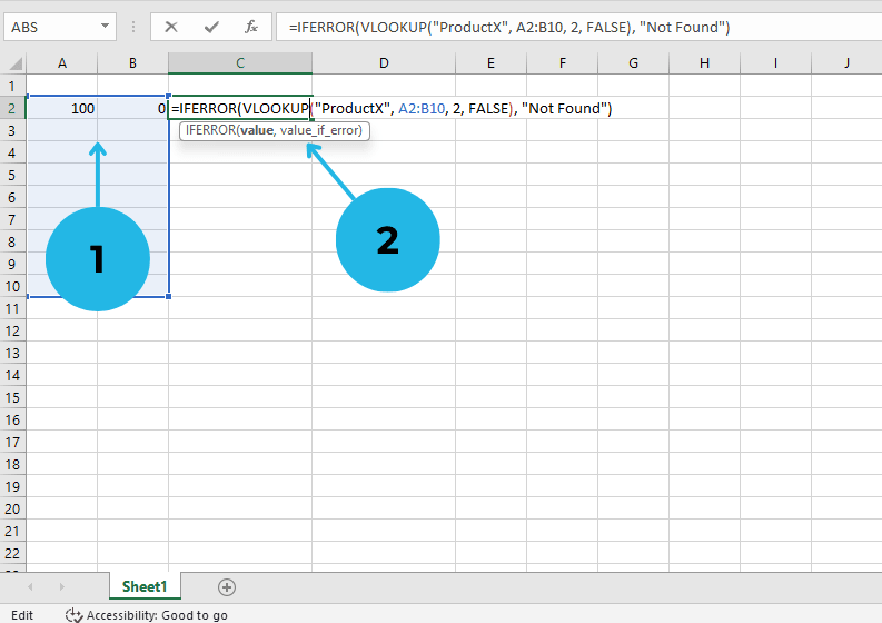 IFERROR with VLOOKUP in excel function