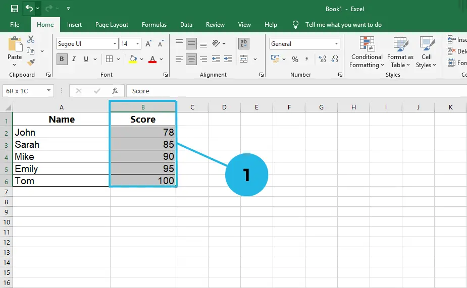 example data for median on excel
