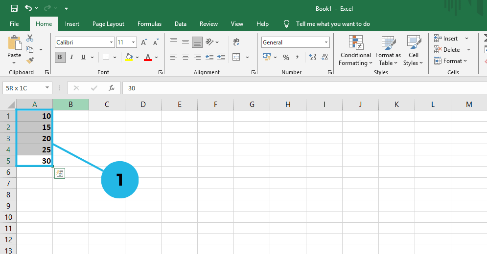 sample data Formula for Median in Excel