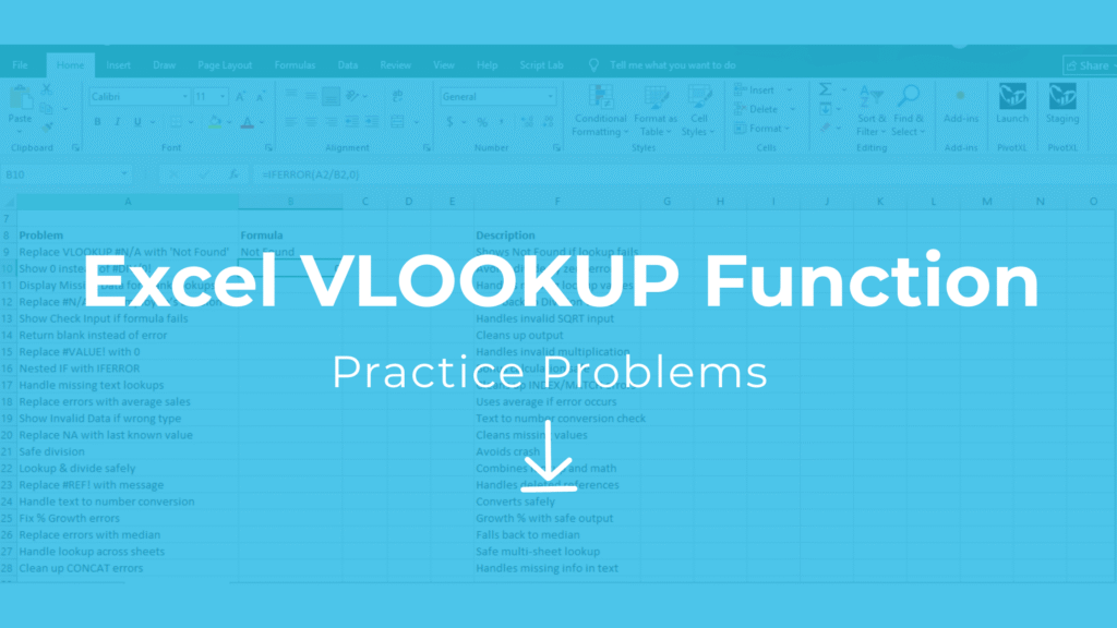 Practice problems Excel free download – VLOOKUP exercises XLS