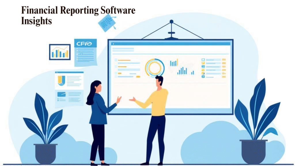 “Financial reporting software for mid-market CFOs dashboard showing charts and analytics”