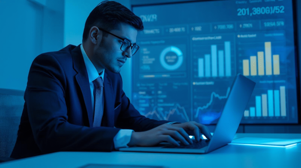 Financial reporting software for SaaS CFOs showing ARR, churn, and revenue dashboards.