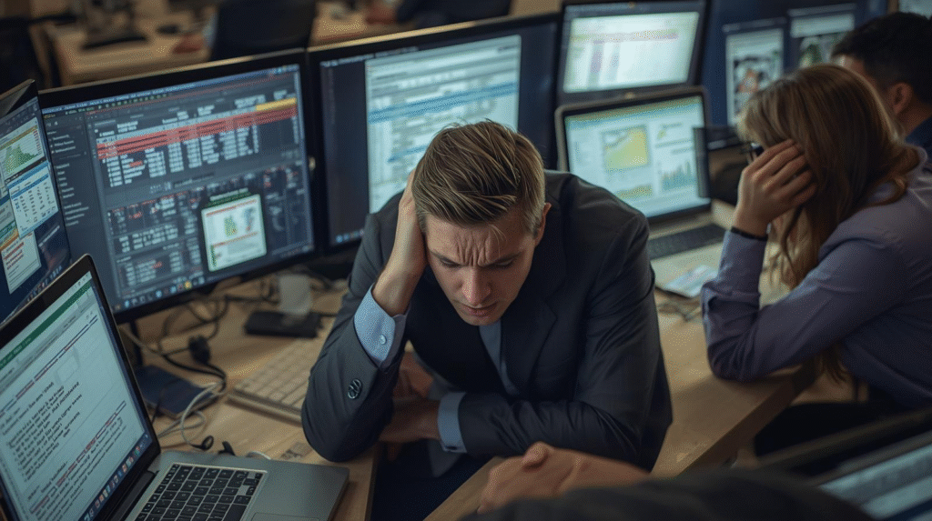 Finance team struggling with multiple Excel spreadsheets and version errors in banking operations