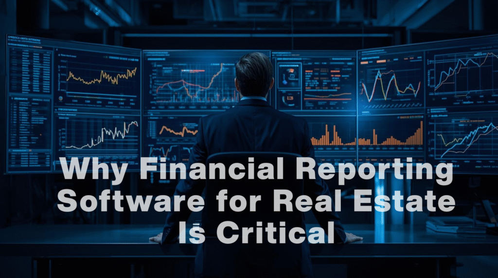 CFO using financial reporting software for real estate dashboards