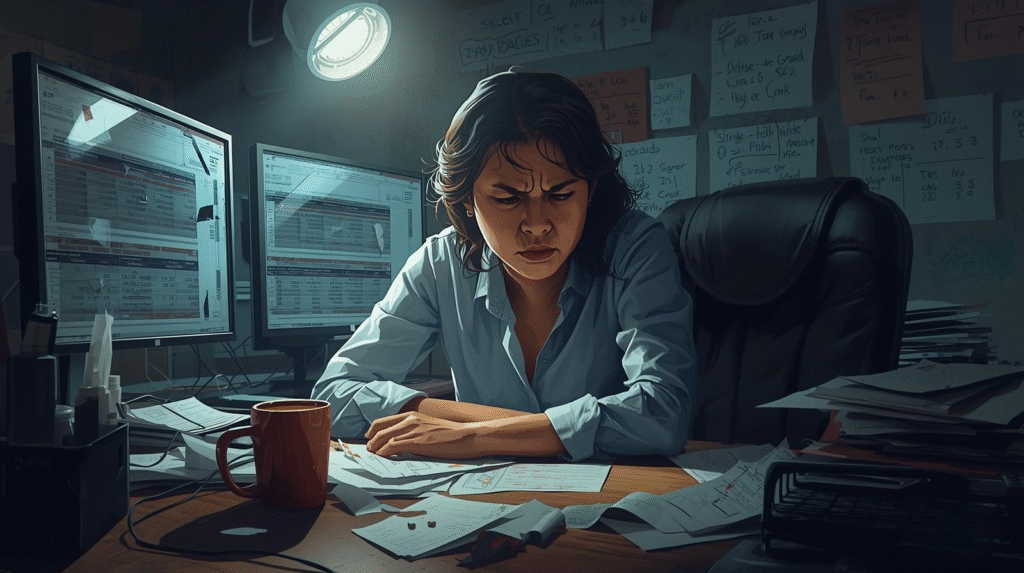 Finance professional struggling with broken Excel spreadsheets in professional services