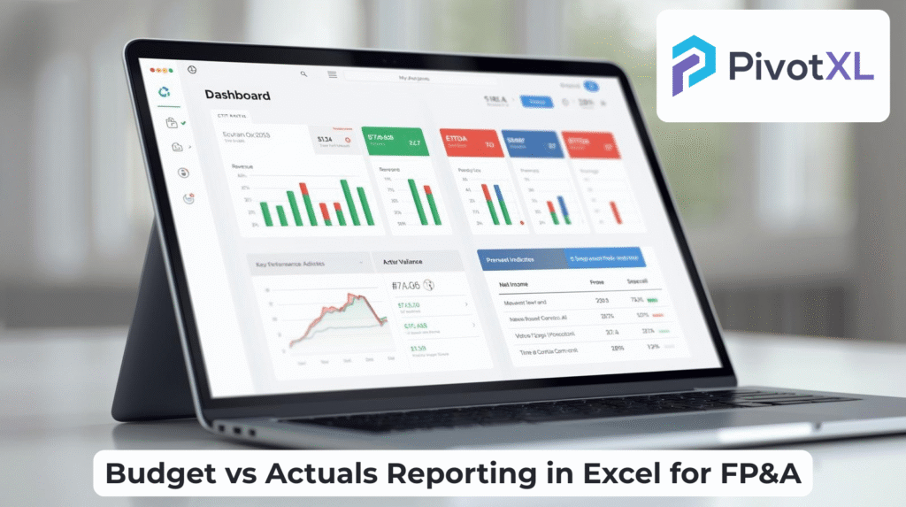 Budget vs actuals reporting and variance analysis dashboard in Excel for FP&A