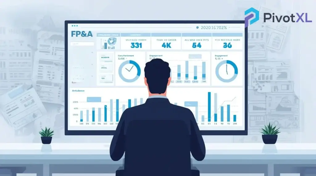 P&L statement in Excel for FP&A showing revenue, expenses, and profitability structure