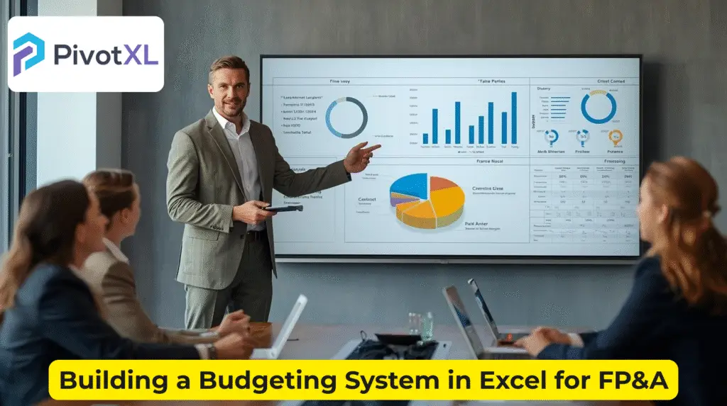 FP&A professional using Excel budgeting system to support strategic planning and executive decision-making